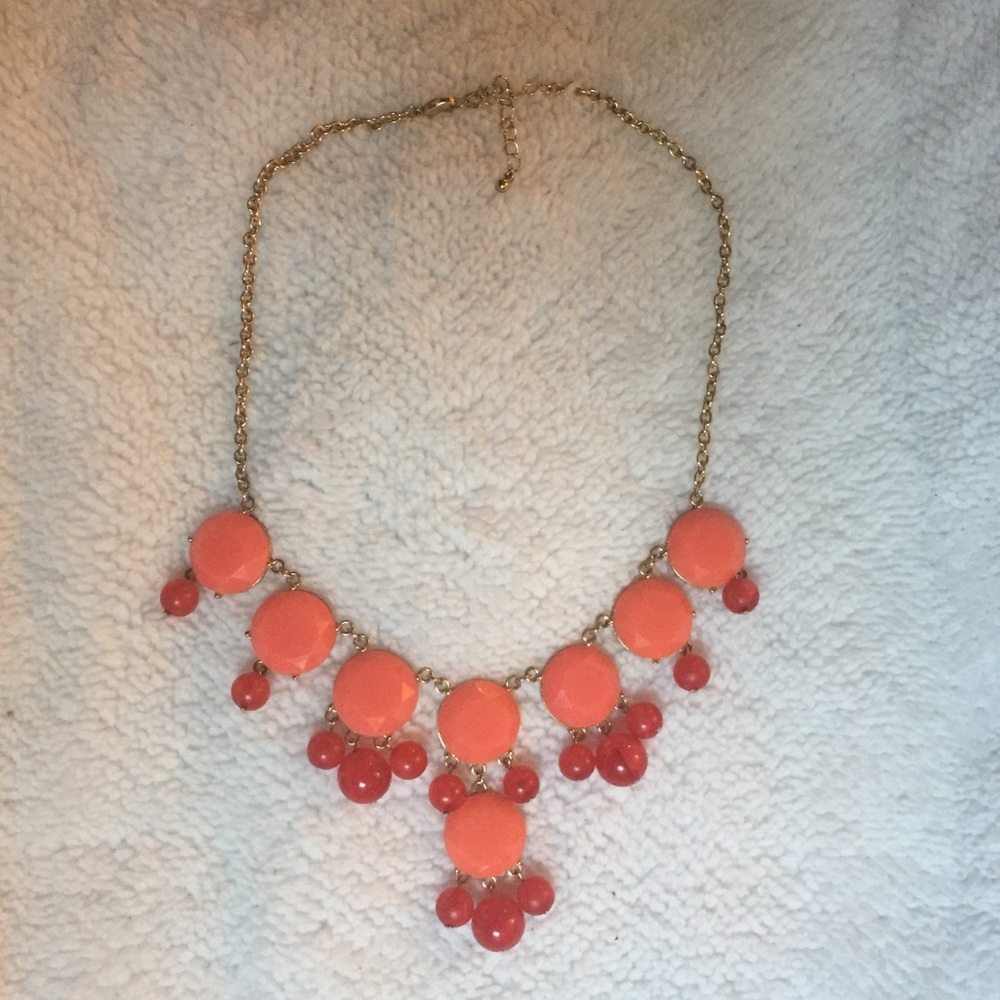 Coral small bubble necklace